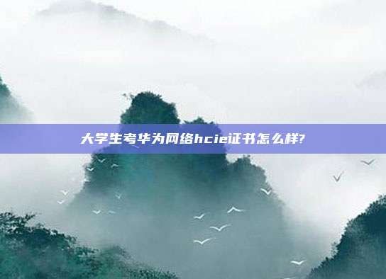 大学生考华为网络hcie证书怎么样?